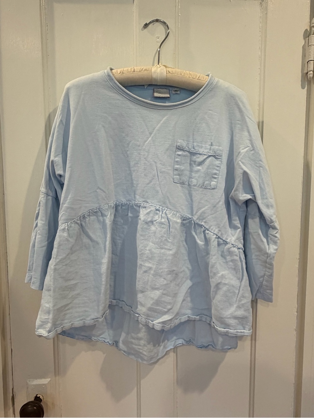 Light Blue 3/4 Sleeve Feminine Tee